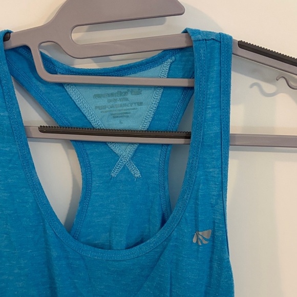 Women's Blue Performance Racerback Tank Top - Picture 3 of 5